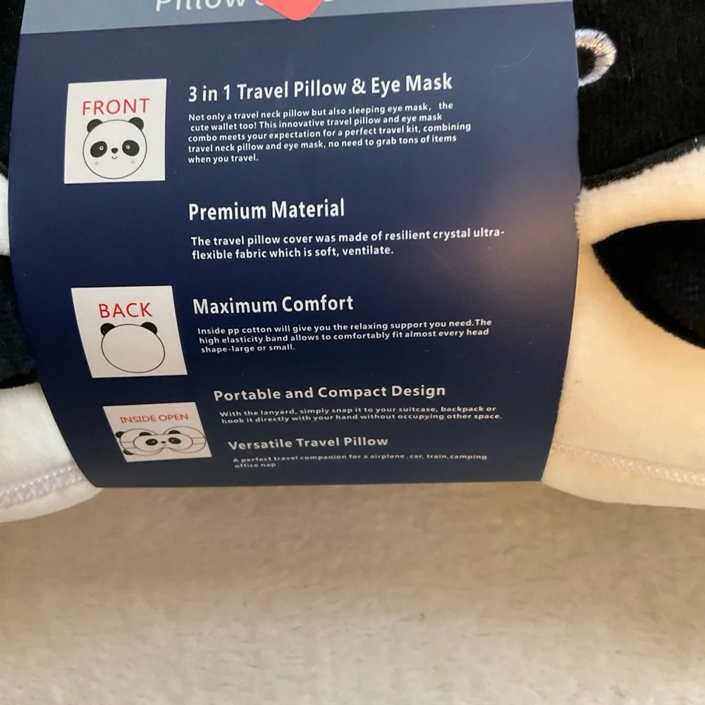 Mikage White & Black Panda Plush Face Mask Holder
